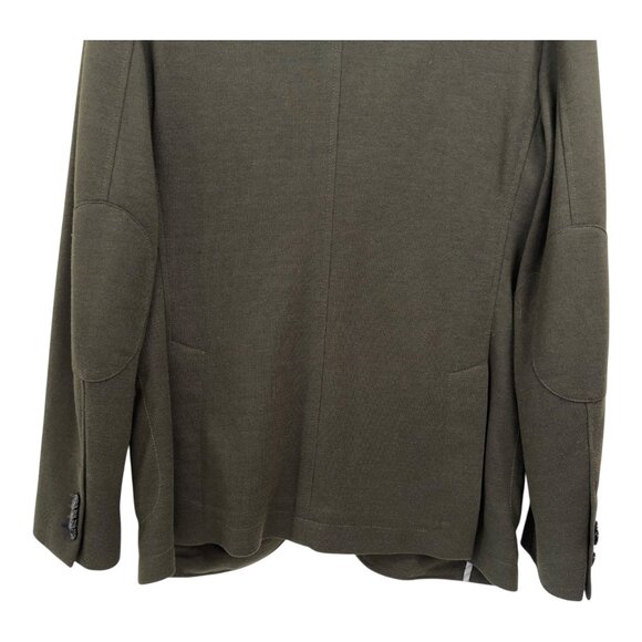 H.E. By Mango Slim Fit Mens Olive Green Blazer Jacket Size USA XS Patched elbow - Picture 10 of 12